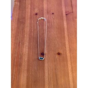Kendra Scott Elisa Silver Chain Necklace with Teal Pendant